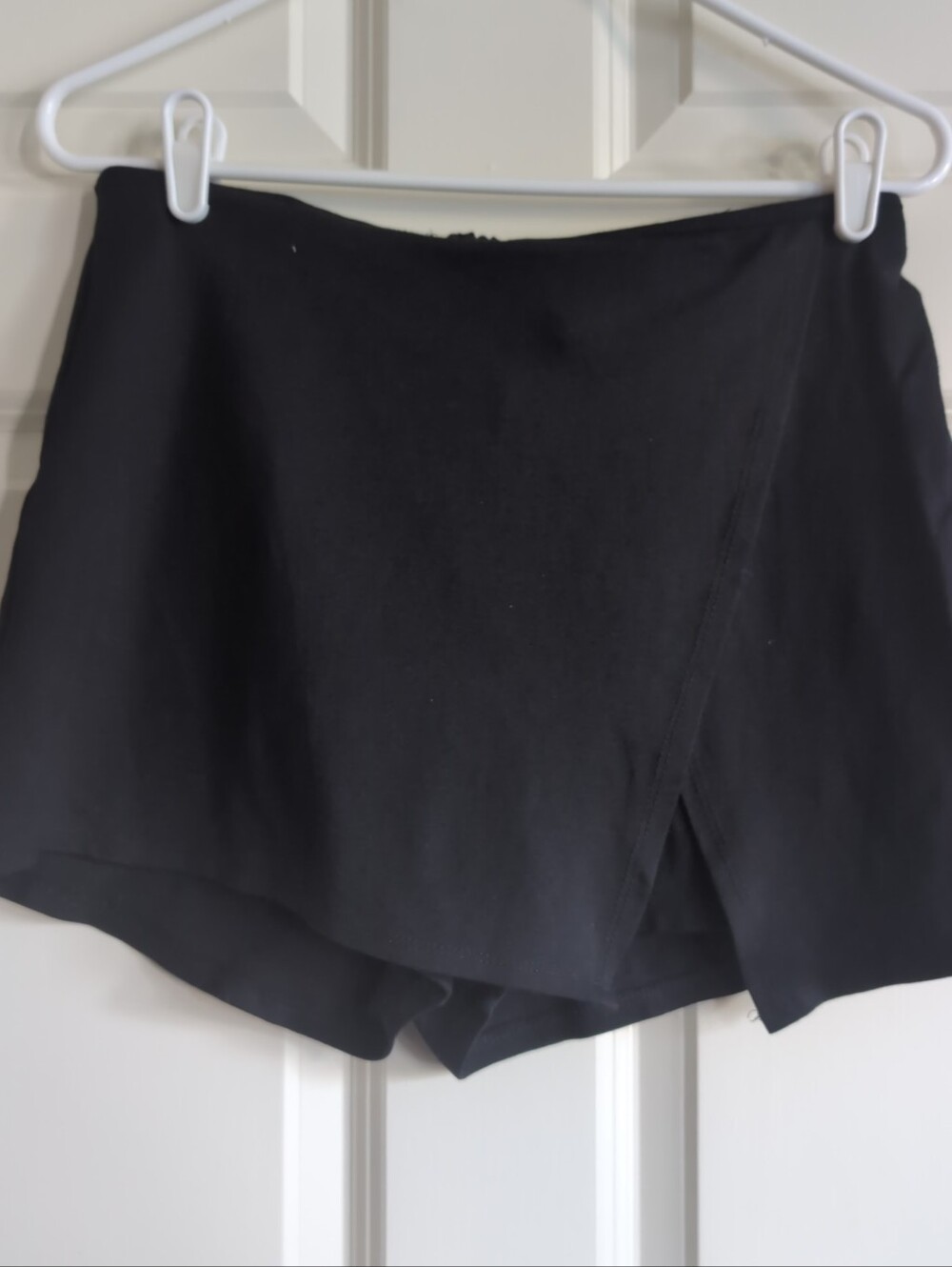 Black wrap mini skort shorts skirt